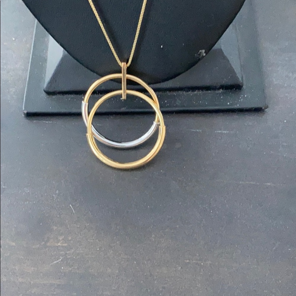 Jenny bird new double ring silver & gold necklace - Picture 2 of 6